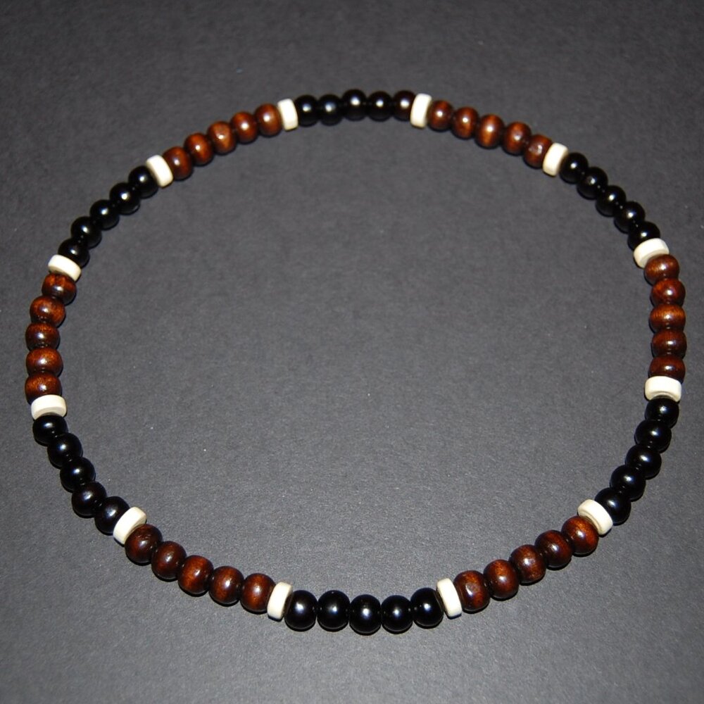 Wood Necklace,Mens Necklace,Wooden Men Necklace,Surfer Necklace,Wood Beaded